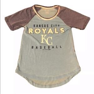 MLB Team Athletics NWT Kansas City KC Royals Girls 1/2 Sleeve Tee Size M Blue